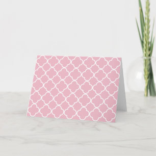 Cartão Quatrefoil Rosa, Laticework, Trellis Marroquina