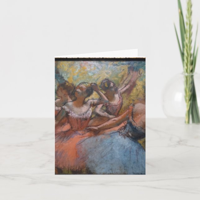 Cartão Quatro Dançarinos Balés em Palco em Degas (Frente)