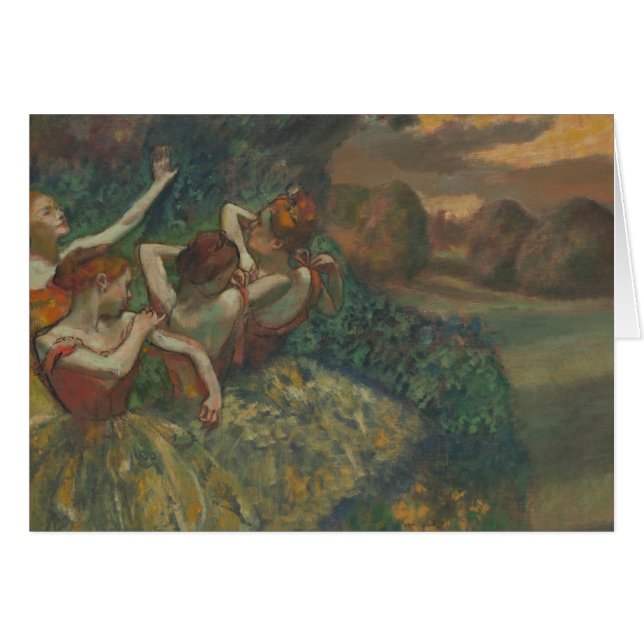Cartão Quatro Dançarinos de Edgar Degas, Balé de Belas Ar (Frente Horizontal)