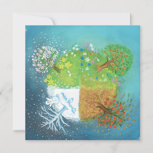 Cartão Quatro estações na Terra (Frente)