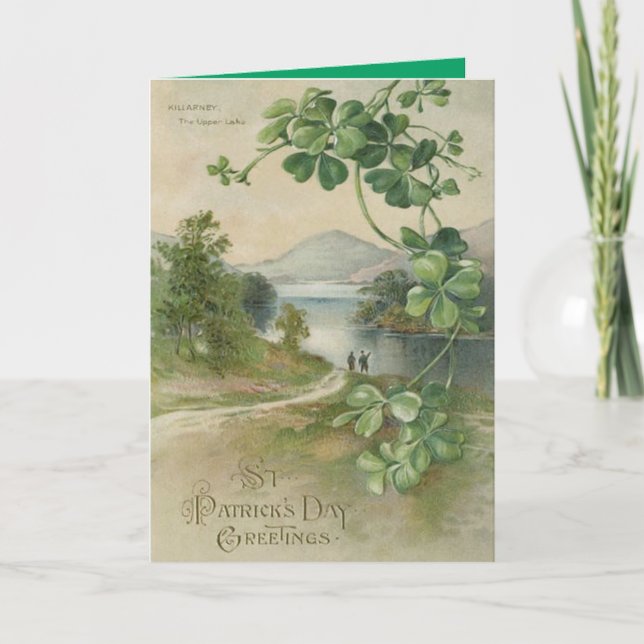 Cartão Quatro Folhas de Clover Killarney Mountain (Frente)