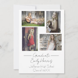 Cartão Quatro fotos, classe de Festa de formatura