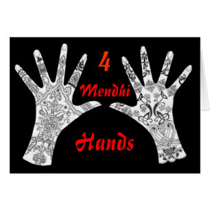 Cartão Quatro mãos de Mendhi