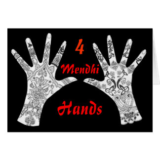 Cartão Quatro mãos de Mendhi