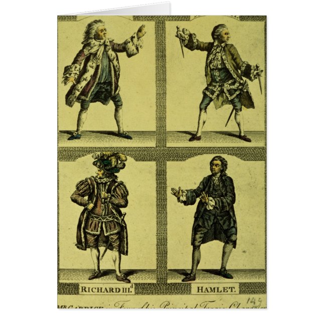 Cartão Quatro papéis trágicos (Frente)