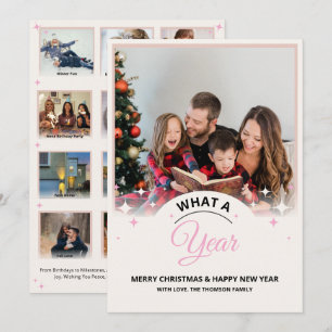 Cartão Que Ano em Revisão Várias Fotografias no Natal Mod