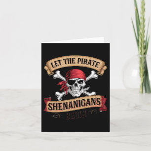 Cartão Que Comece as Travessuras Piratas Fale Como Um Pir