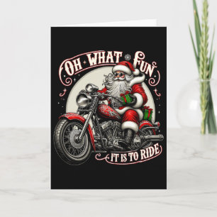Cartão Que Diversão É Andar de Moto Biker Papai Noel X