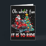 Cartão Que Diversão É Andar de Moto de Neve Santa Christm<br><div class="desc">Que Diversão É Andar de Moto de Neve Santa Natal</div>