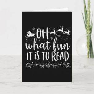 Cartão Que Diversão É Ler O Livro De Natal Da Bibliotecas