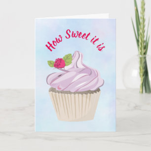 Cartão Que doce é o aniversário do Cupcake