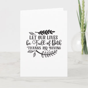 Cartão Que nossas vidas sejam Cheios de ambos os Obrigado