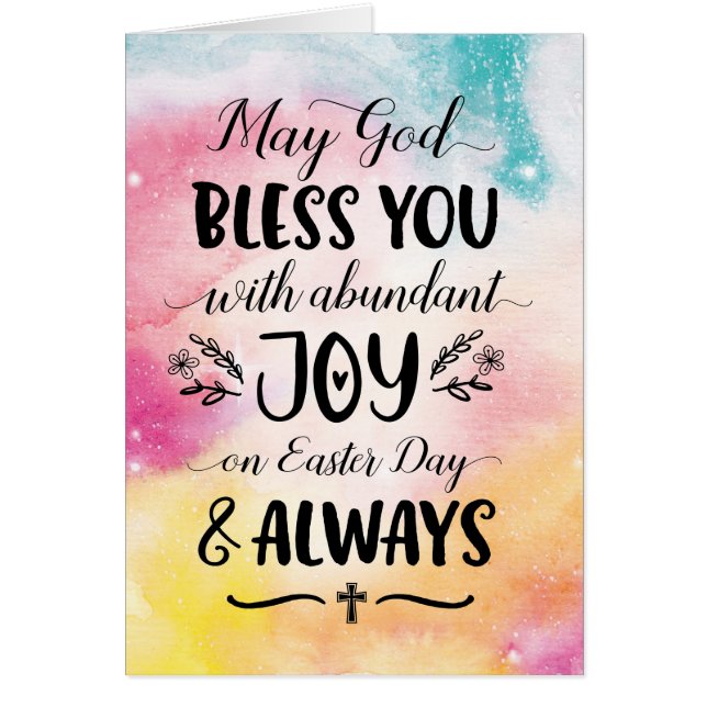Cartão Que o Deus abençoe com alegria na Páscoa (Frente)