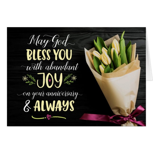 Cartão Que o Deus abençoe com alegria no seu aniversário (Frente Horizontal)