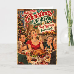 Cartão Que o seu Natal seja alegre e que seus parentes se