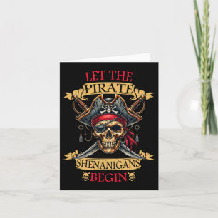 Cartão Que Os Piratas Shenanigans Comecem O Crânio De Hal