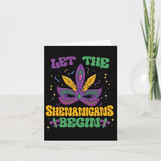 Cartão Que Os Shenanigans Comecem A Mardi Gras 2 (Frente)