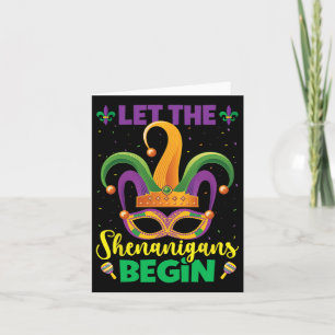 Cartão Que Os Shenanigans Comecem Mardi Gras Feliz Mardi