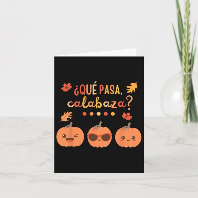 Cartão Que Pasa Calabaza Abóbora Professora de Espanhol O (Frente)