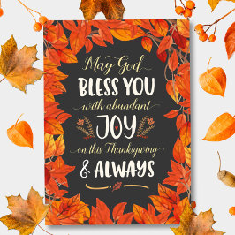 Cartão Que te Deus abençoe com alegria no dia de graças