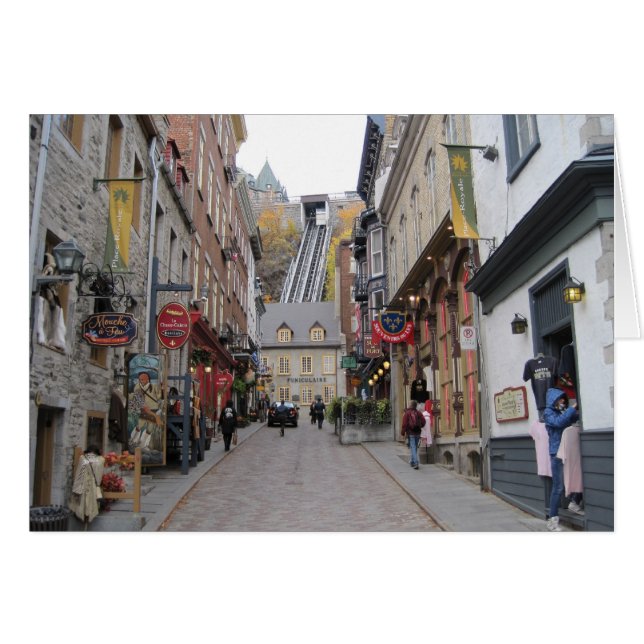 Cartão Quebec City Street (Frente Horizontal)