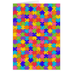 Cartão quebra-cabeça de autismo
