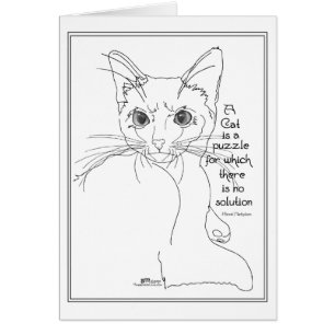 Cartão Quebra-cabeça de Gato