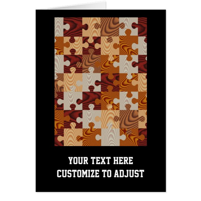 Cartão Quebra-cabeça de serra de madeira (Frente)