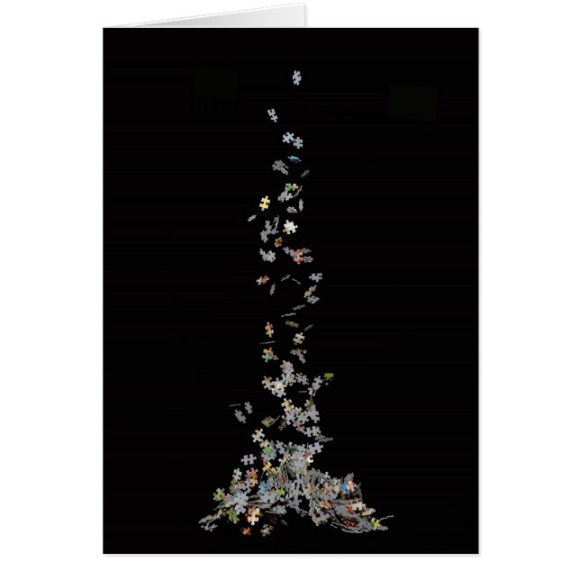 Cartão quebra-cabeça de serra de vaivém de queda (Frente)