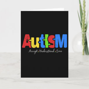 Cartão Quebra-cabeça do Autismo Aceitar Entender Amar Con