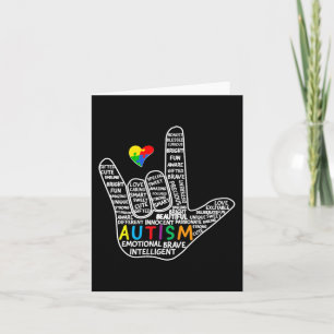 Cartão Quebra-cabeça Heart ASL Love Sign Language hand Au