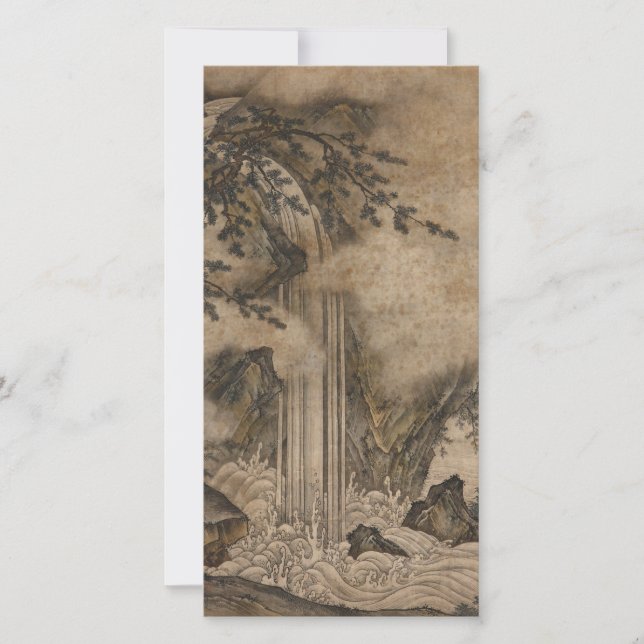 Cartão Quebra d'água (Arte da Paisagem Japonesa) (Kano Mo (Frente)