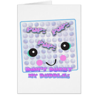 Cartão Quebra de Bolha de Kawaii Cute