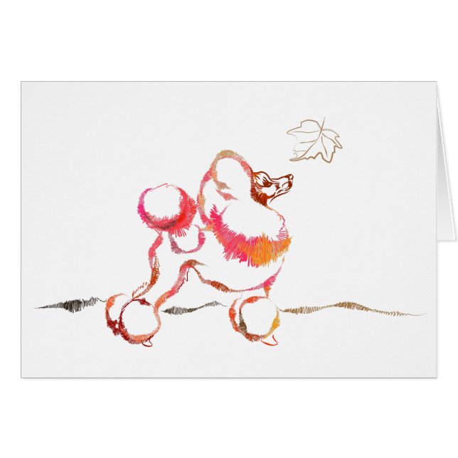 Cartão Queda da placa de poodle (Frente horizontal)