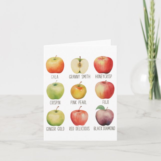 Cartão Queda de Maçã-Maçã-Maçã-Maçã-Maçã-Fazenda De-Maçã- (Frente)