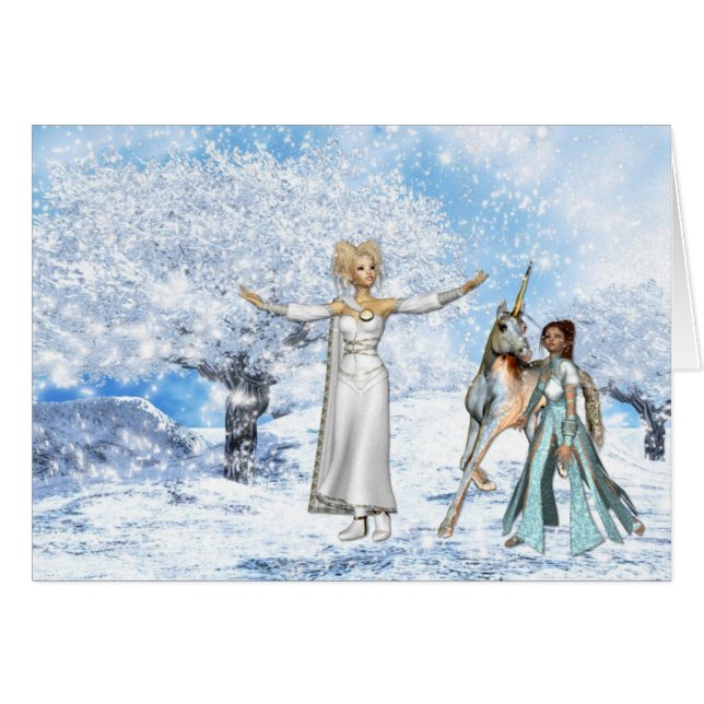 Cartão Queda de neve (Frente horizontal)