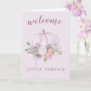 Cartão Queda Lilac Pumpkin e Floral Novo Bebê