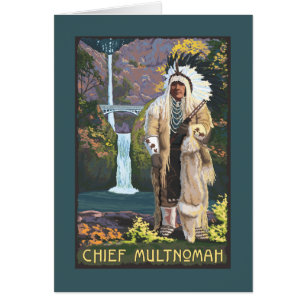Cartão Quedas de Multnomah, OregonChief Multnomah