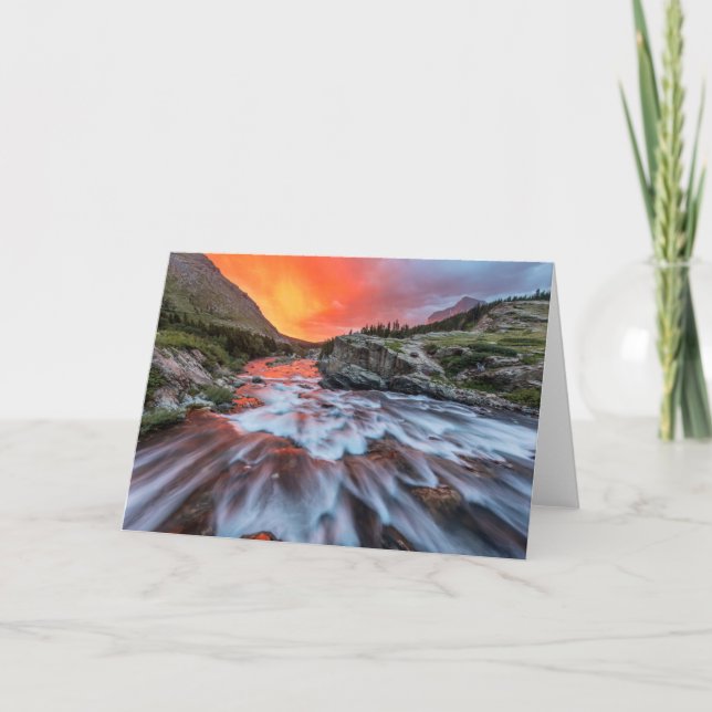 Cartão Quedas de Onda | Glacier National Park Montana (Frente)