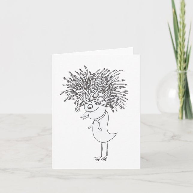 Cartão Queen Birdie Note Card Design (Frente)