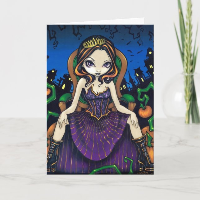Cartão "Queen of Halloween" Greeting Card (Frente)