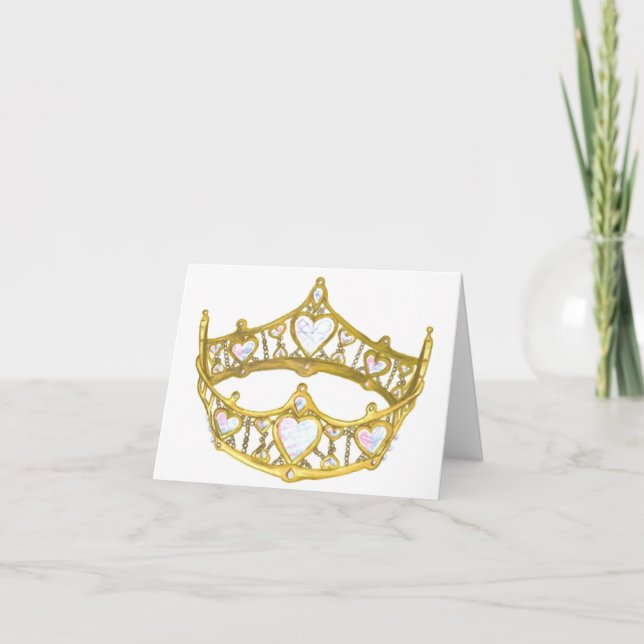 Cartão Queen of Hearts crown note card (Frente)