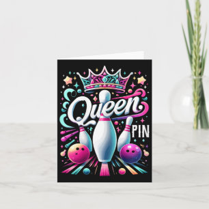 Cartão Queen Pin Shirt Bowler Boliche League For Boliche