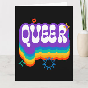 Cartão Queer. LGBT+Orgulho. Arco-íris.