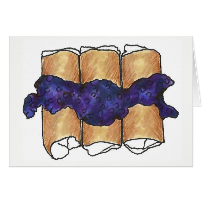 Cartão Queijo Blueberry Blintzes Comida judia Deli Cuisin (Frente Horizontal)