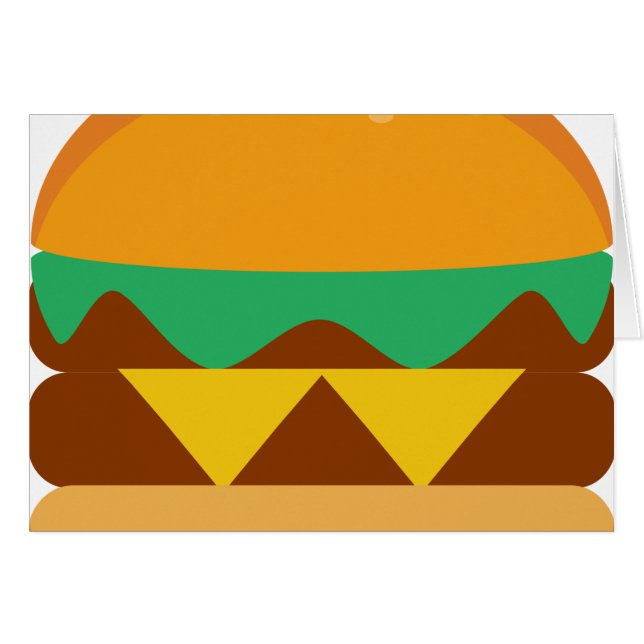 Cartão queijo de comida de pão de hambúrguer (Frente Horizontal)