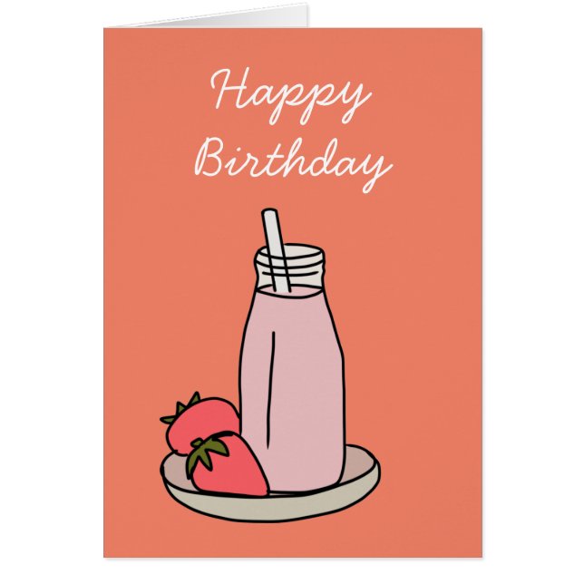 Cartão Queijo doce de morango, cor-de-rosa fofo (Frente)