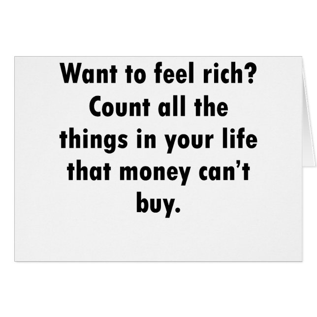 Cartão Queira sentir rico? (Frente Horizontal)