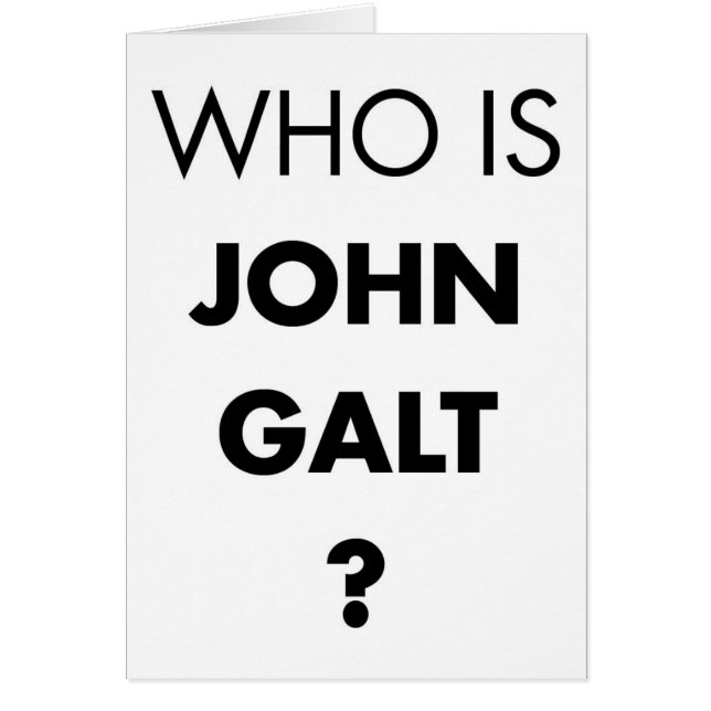Cartão Quem é John Galt? A pergunta (Frente)