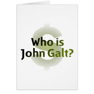 Cartão Quem é John Galt? Símbolo do dinheiro